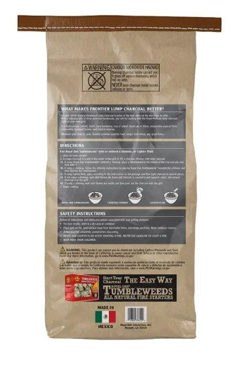 Frontier 100% Hardwood Lump Charcoal, 10 lb. Bag - 195338444