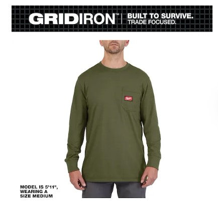 Milwaukee GRIDIRON™ Pocket T-Shirt - Long Sleeve - 606GN