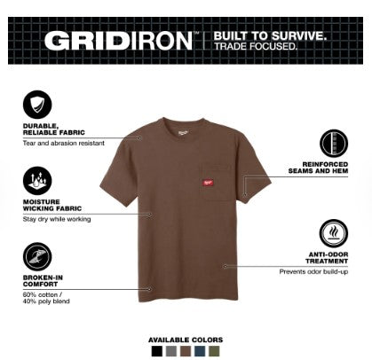 Milwaukee GRIDIRON™ Pocket T-Shirt - Short Sleeve -  605BR