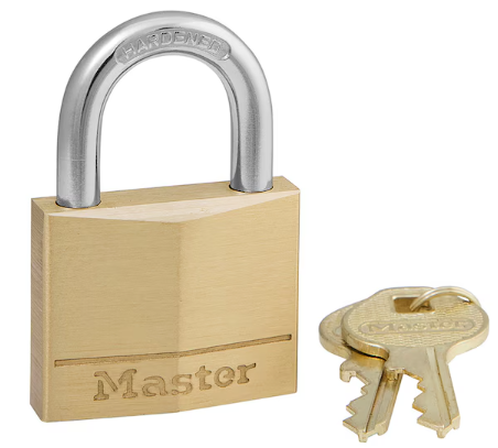 Master Lock 1-1/4 in. H X 5/16 in. W X 1-9/16 in. L Brass 4-Pin Cylinder Exterior Padlock - 140D