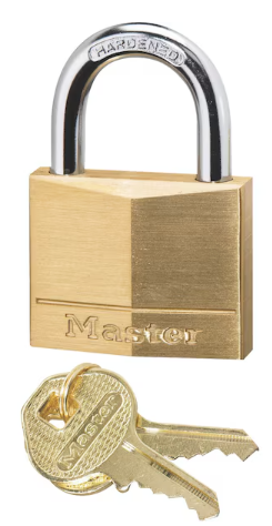 Master Lock 1-1/4 in. H X 5/16 in. W X 1-9/16 in. L Brass 4-Pin Cylinder Exterior Padlock - 140D