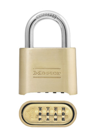 Master Lock Padlock 175DWD Set Your Own Letter Combination Lock (2 in Body Width, 5/16 in x 1 in x 1 in Shackle) - 2 Pack - Bundle with a Keychain Light