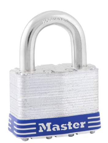 Master Lock 1-1/2 in. H X 2 in. W Laminated Steel 4-Pin Cylinder Exterior Padlock - 5D