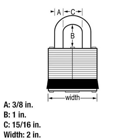 Master Lock 1-1/2 in. H X 2 in. W Laminated Steel 4-Pin Cylinder Exterior Padlock - 5D