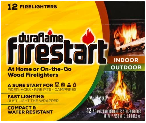Duraflame Firestart Indoor/Outdoor Firelighters, 12 pack , Yellow