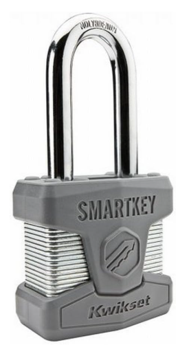 Kwikset 026SMT LNG SHKL PDL 50MM 50mm Smart Key Padlock Long Shackle, Satin Chrome