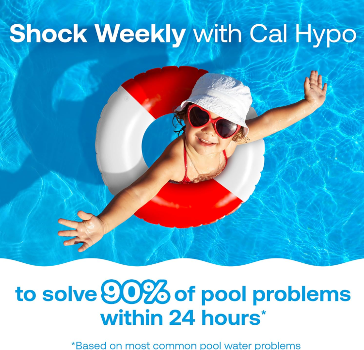 HTH 52034 Swimming Pool Care Shock, Swimming Pool Chlorinator Boosts Chlorine Levels, Cal Hypo Formula, 5.5lb