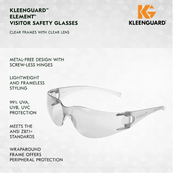 KleenGuard Element Safety Glasses with Clear Lens -- 25627