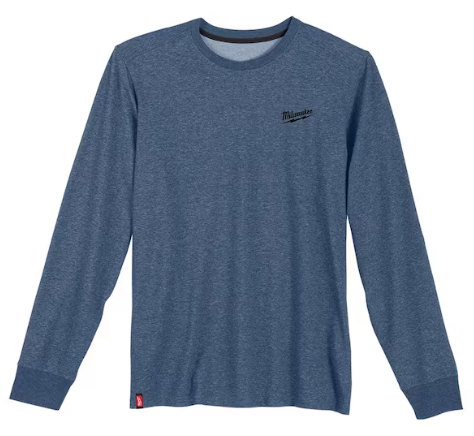Milwaukee Tools Hybrid Long Sleeve Work T-Shirt - Blue 604BL
