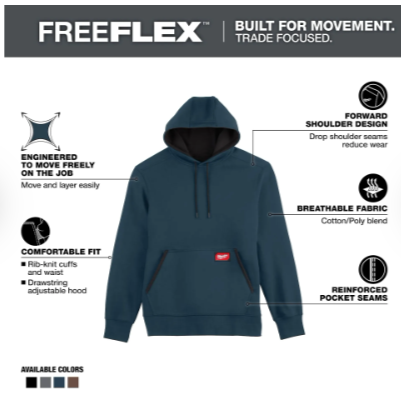 Milwaukee FREEFLEX™ Pullover Hoodie -- Blue - 351BL