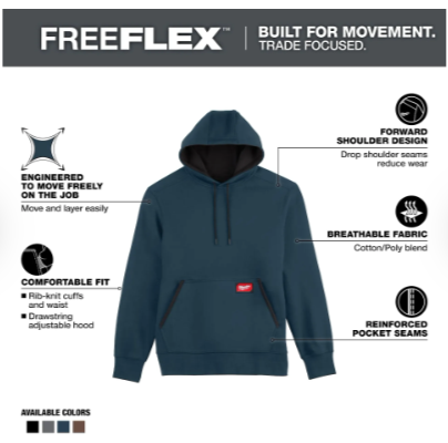 Milwaukee FREEFLEX™ Pullover Hoodie -- Blue - 351BL