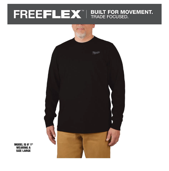 Milwaukee Tools Hybrid Long Sleeve Work T-Shirt - Black 604B