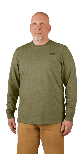 Milwaukee Tools Hybrid Long Sleeve Work T-Shirt - Green 604GN