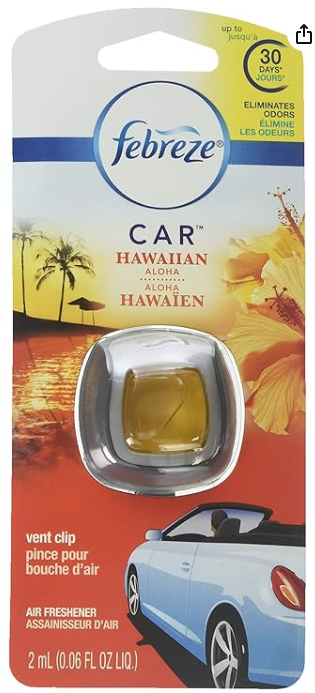 Febreze Car Vent Clip Air Freshener, Hawaiian Aloha