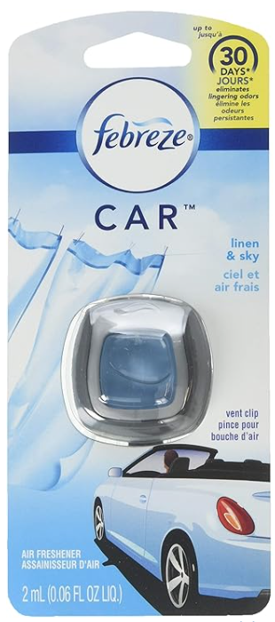 Febreze Car Air Freshener Vent Clip, Linen & Sky