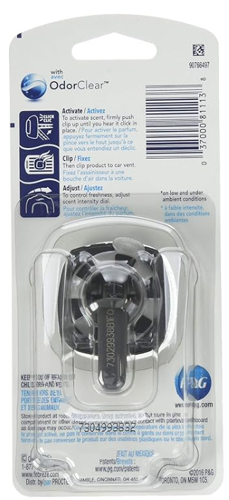 Febreze Car Air Freshener Vent Clip, Linen & Sky