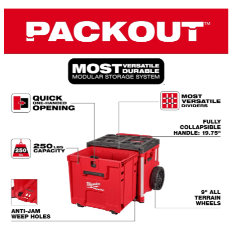 Milwaukee PACKOUT™ Rolling Drawer Tool Box -- 48-22-8420