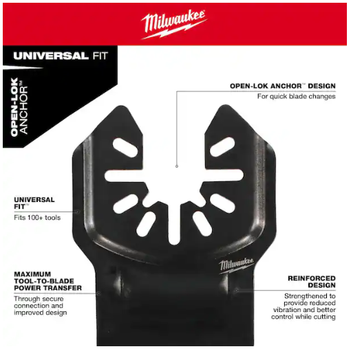 Milwaukee 1-3/8 in. Carbide Universal Fit Extreme Wood and Metal Cutting Multi-Tool Oscillating Blade (3-Pack) -- 48-25-1523
