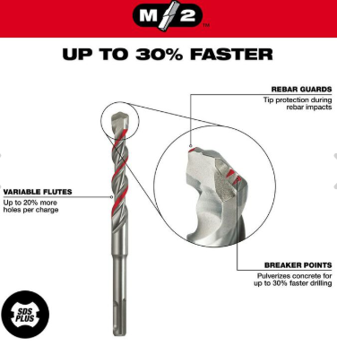 Milwaukee SDS-Plus 2-Cutter 5/32 in. x 4 in. x 6 in. -- 48-20-7401