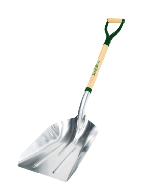 Landscapers Select 34592 Scoop Shovel, Aluminum Blade, Wood Handle, D-Shaped Handle