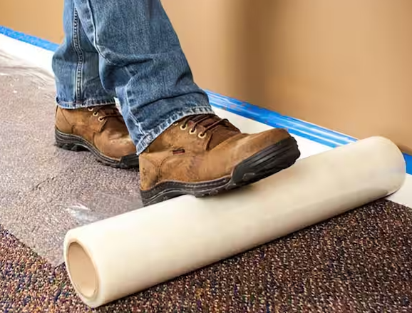 SURFACE SHIELDS Carpet Protection, 24 In W x 200 Ft L, 2.5 mil Thick Film, Clear, Adhesive Backed