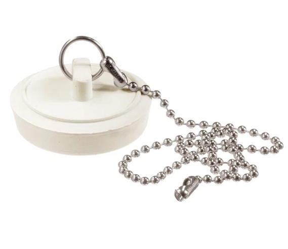 Plumb Pak 1-1/4 in. White Rubber Drain Stopper -- PP820-1