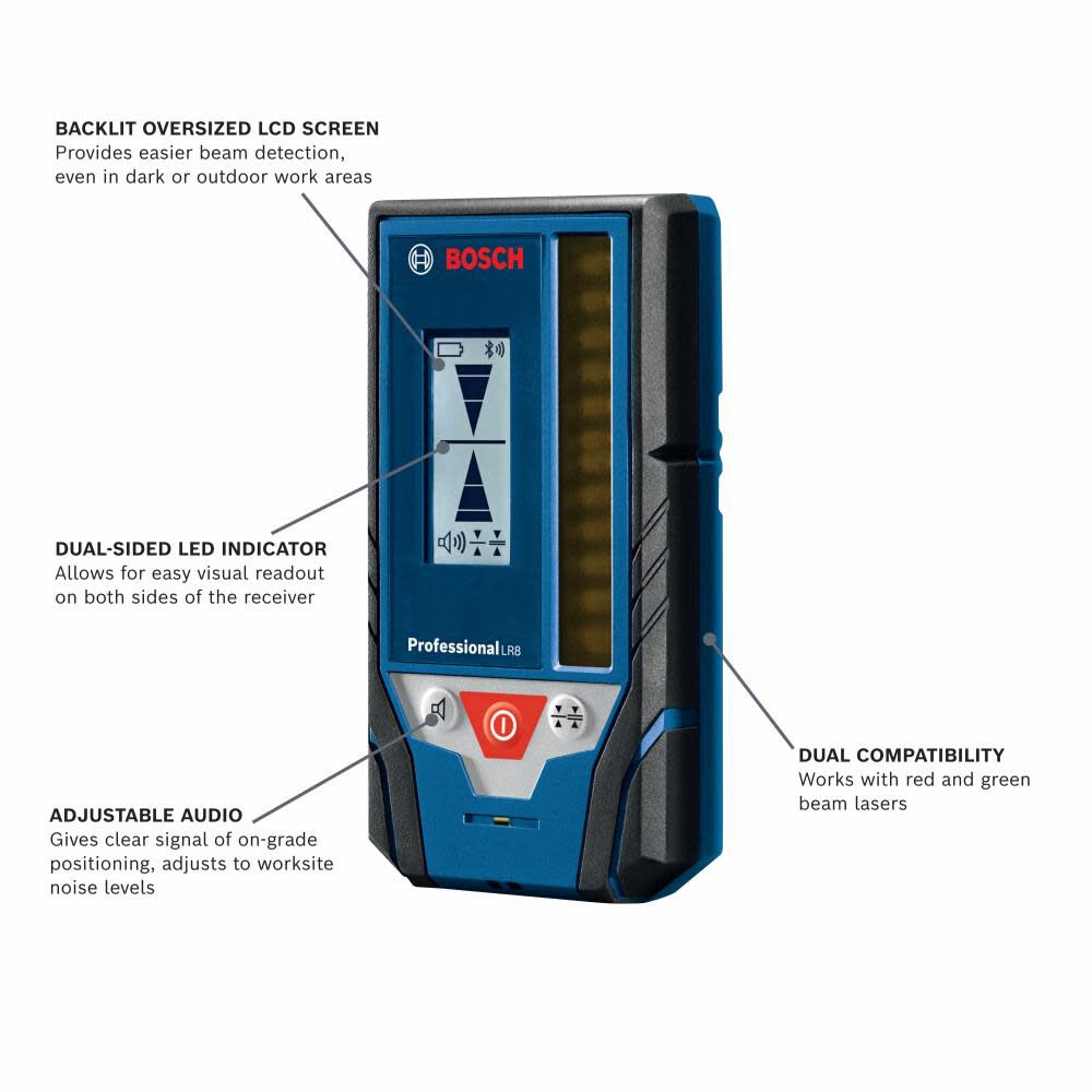 Bosch 165 Ft. Red and Green-Beam Line Laser Receiver -- LR8