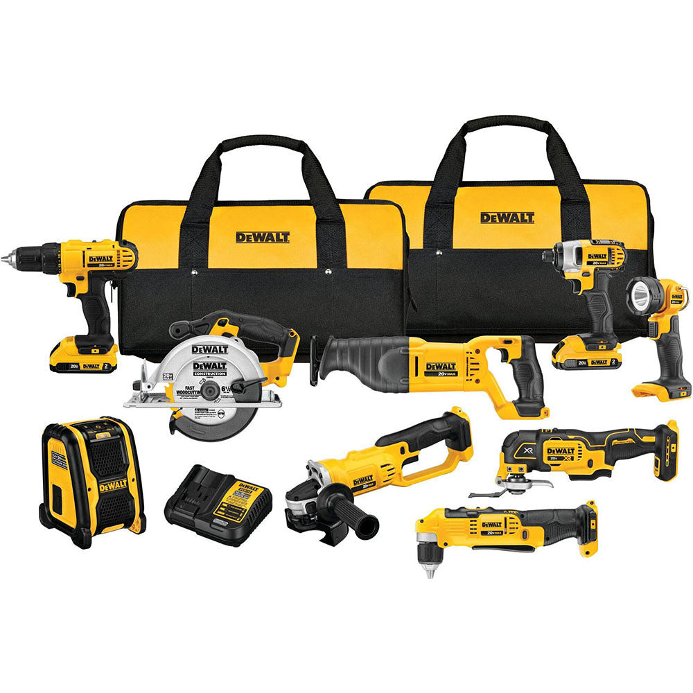 DeWalt 20V MAX Cordless 9 Tool Combo Kit w/(2) 20V 2.0Ah Batteries & Charger -- DCK940D2