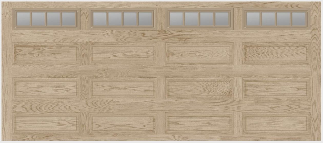 CHI 16'x7' 5983, Insulated, Long Raised, 12R, Windows, Natural Oak -- Door #250