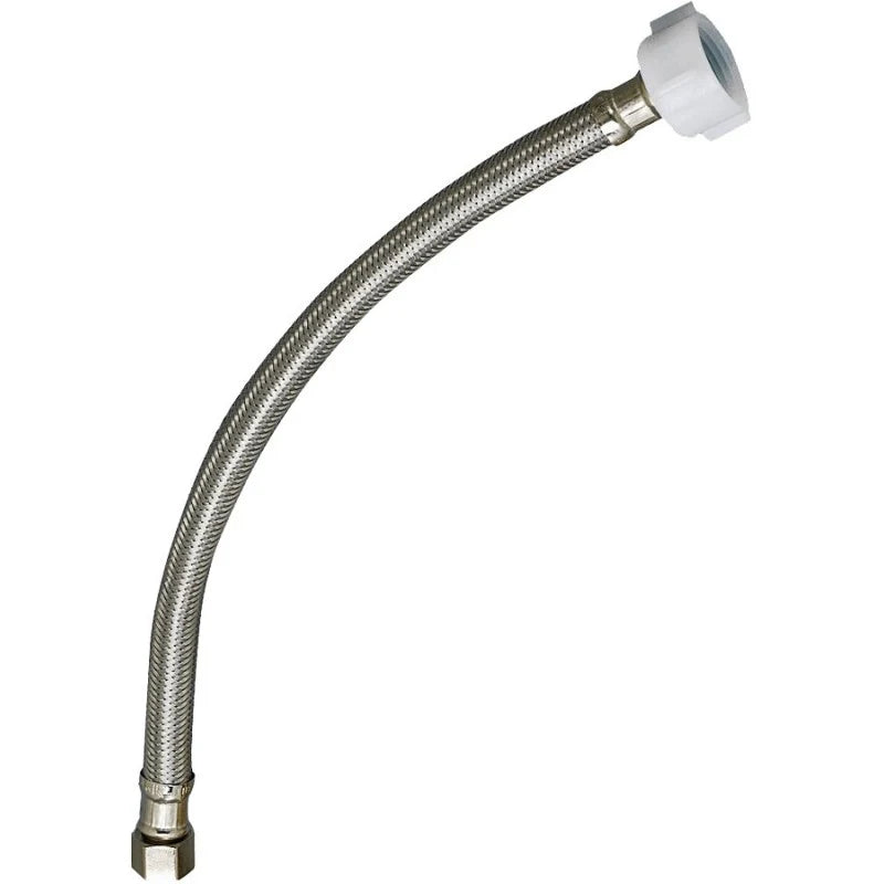 Plumb Pak EZ Series PP23807 Toilet Supply Tube, 16 in L, 3/8 in Inlet, Compression Inlet, 7/8 in Outlet, Ballcock Outlet