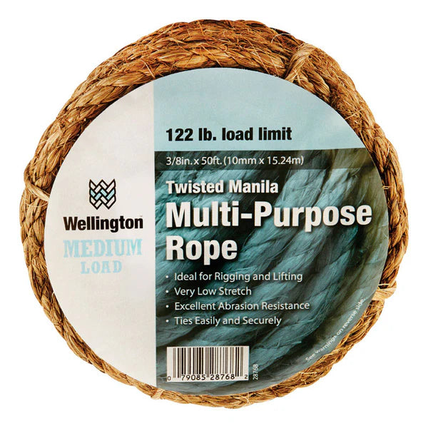 Wellington Cordage #28768 3/8"x50' Manila Rope