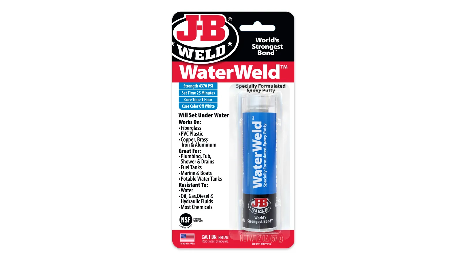 J-B Weld WaterWeld™ Epoxy Putty - 2 oz