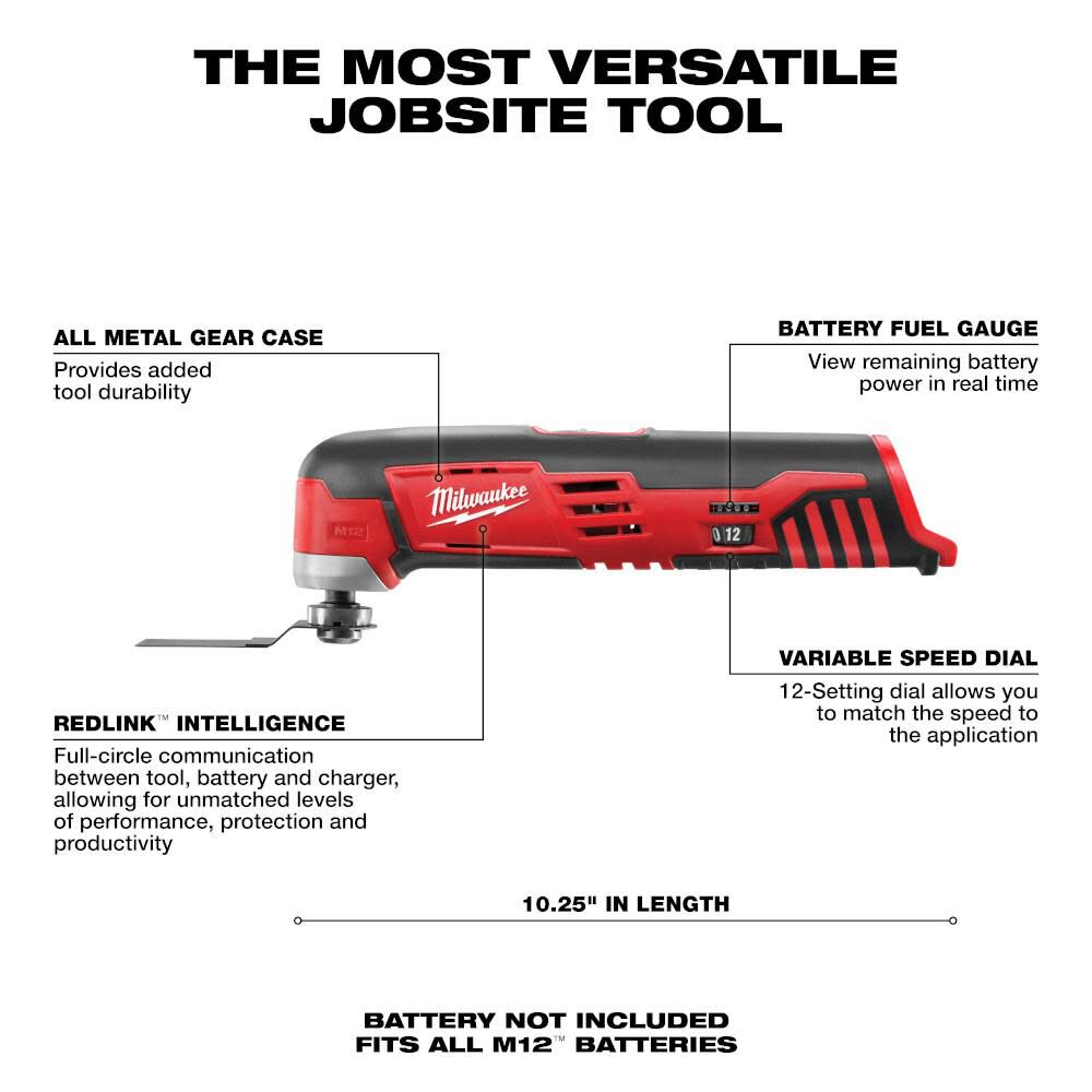Milwaukee M12 Cordless Lithium Ion Multi Tool (Bare Tool) -- 2426-20