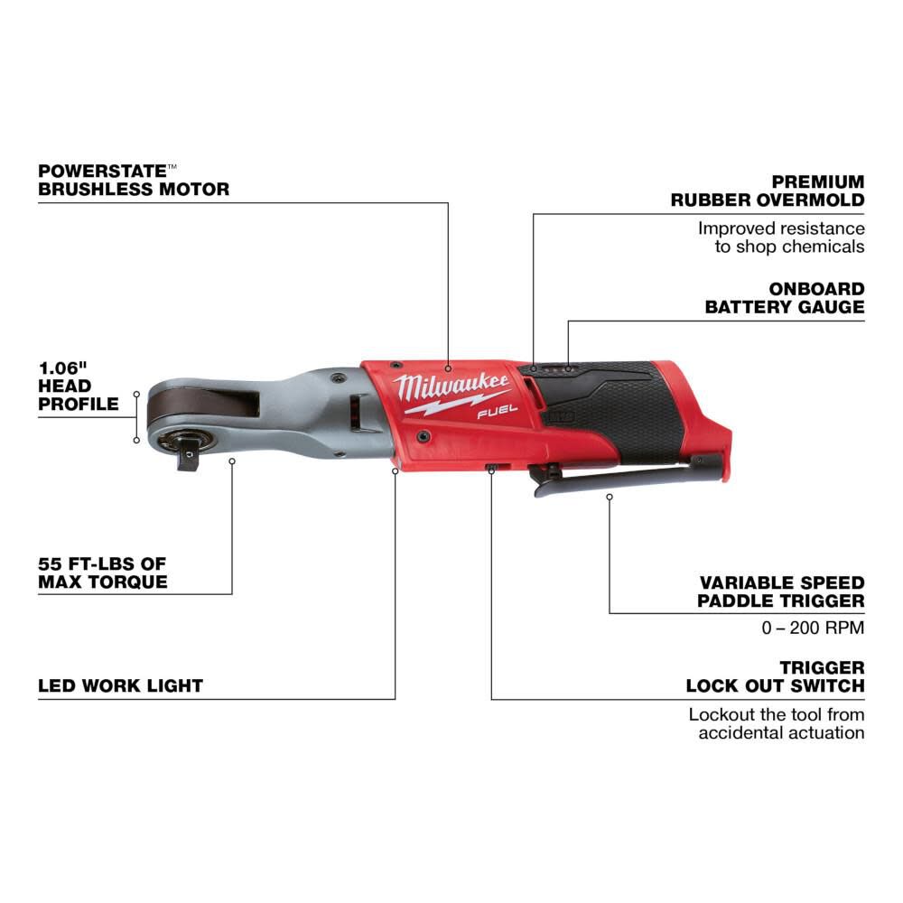 Milwaukee M12 FUEL Ratchet (Bare Tool) -- 2557-20
