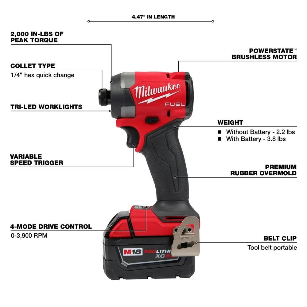 Milwaukee M18 FUEL 2 Tool Combo Kit - 3697-22