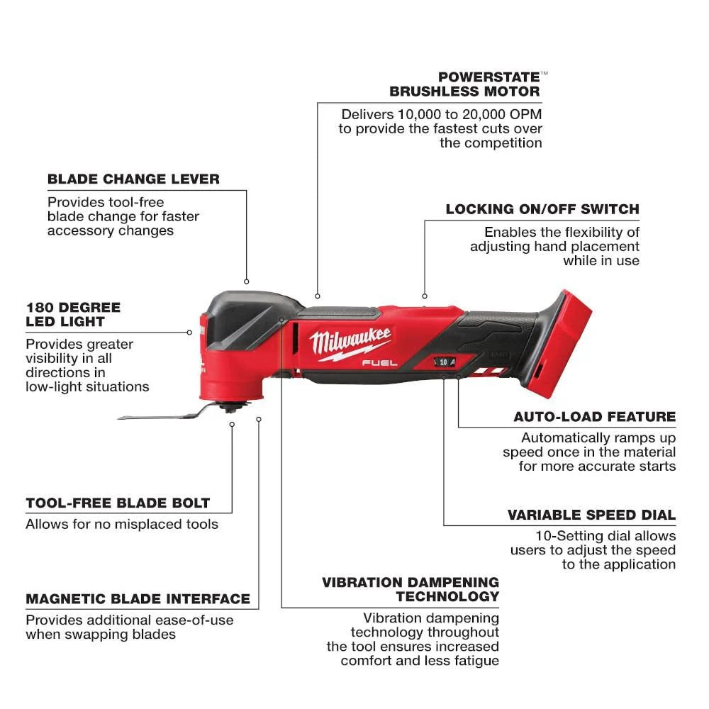 Milwaukee M18 FUEL Oscillating Multi Tool Reconditioned (Bare Tool)