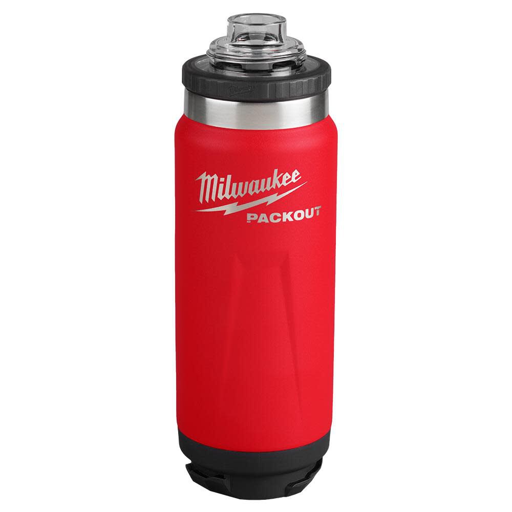 Milwaukee PACKOUT 24oz Insulated Bottle with Chug Lid - Red - 48-22-8396R