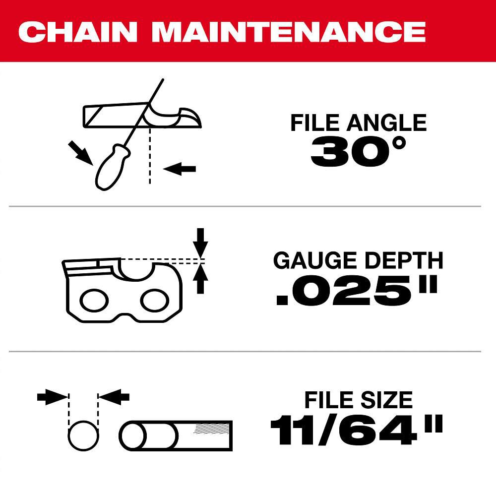 Milwaukee QUIK-LOK 10In Pole Saw Replacement Chain -- 49-16-2723