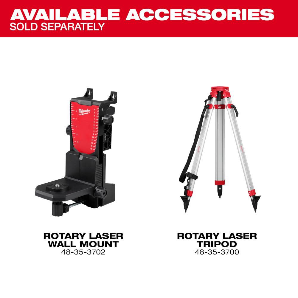 Milwaukee Red Exterior Rotary Laser Receiver -- 3711