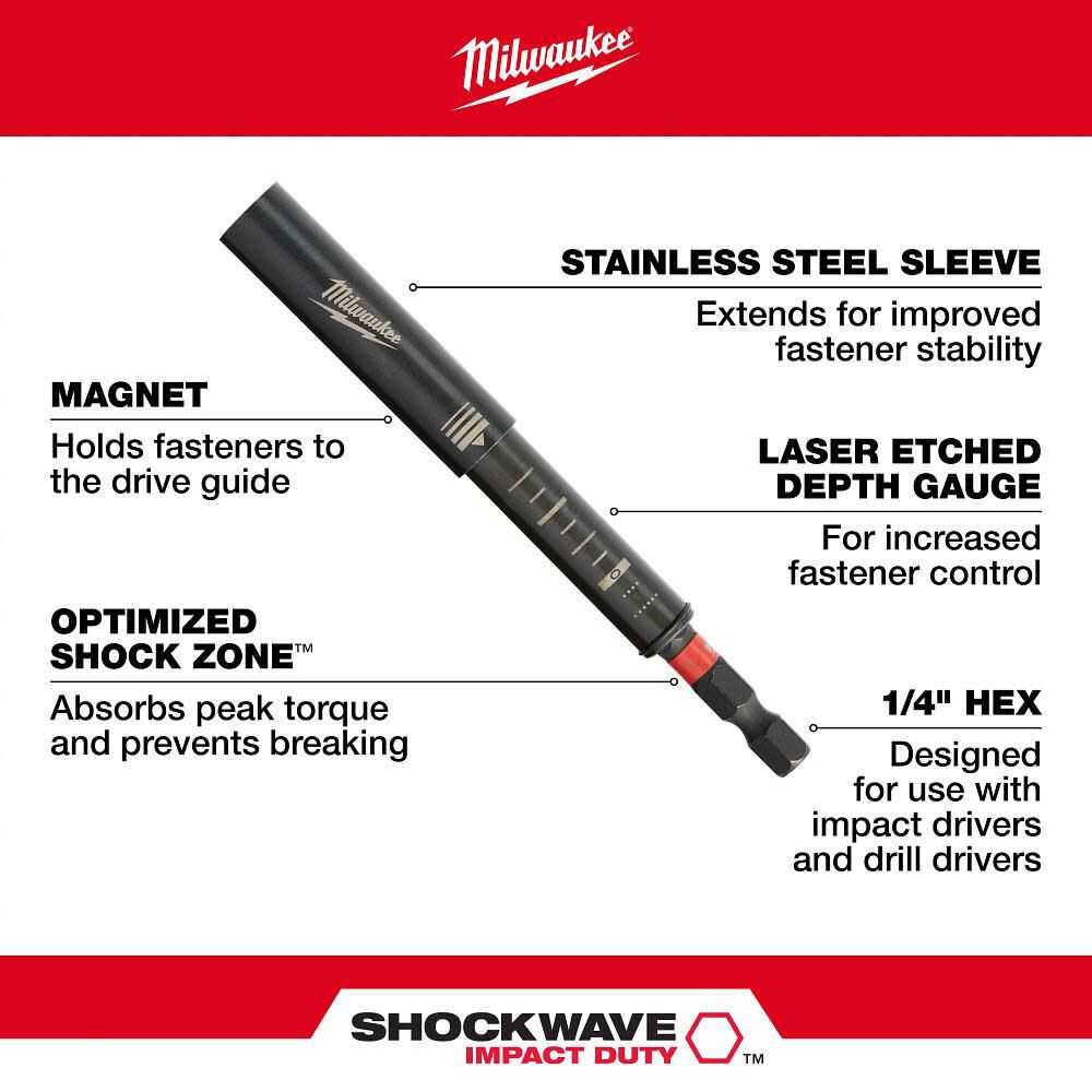 Milwaukee SHOCKWAVE 3 In. Magnetic Drive Guide -- 48-32-4509
