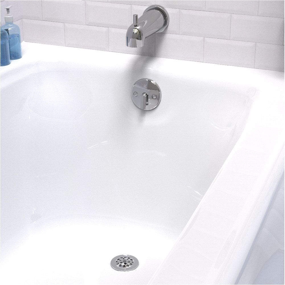 Plumb Pak PP64W Bath Drain Assembly, Plastic, White, Polished Chrome