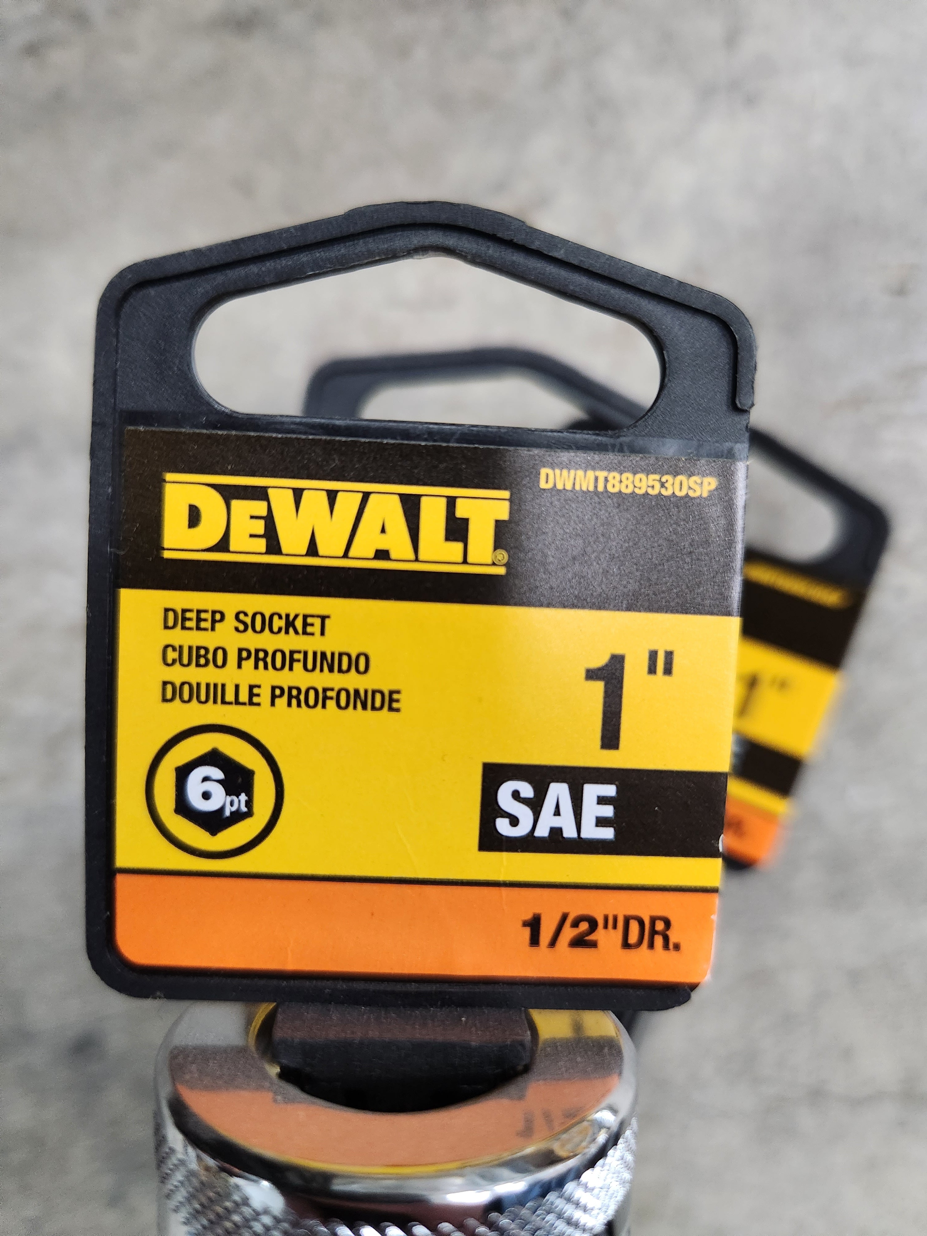 Dewalt Deep Sockets 6pt (Variety of sizes) (SAE-Standard)