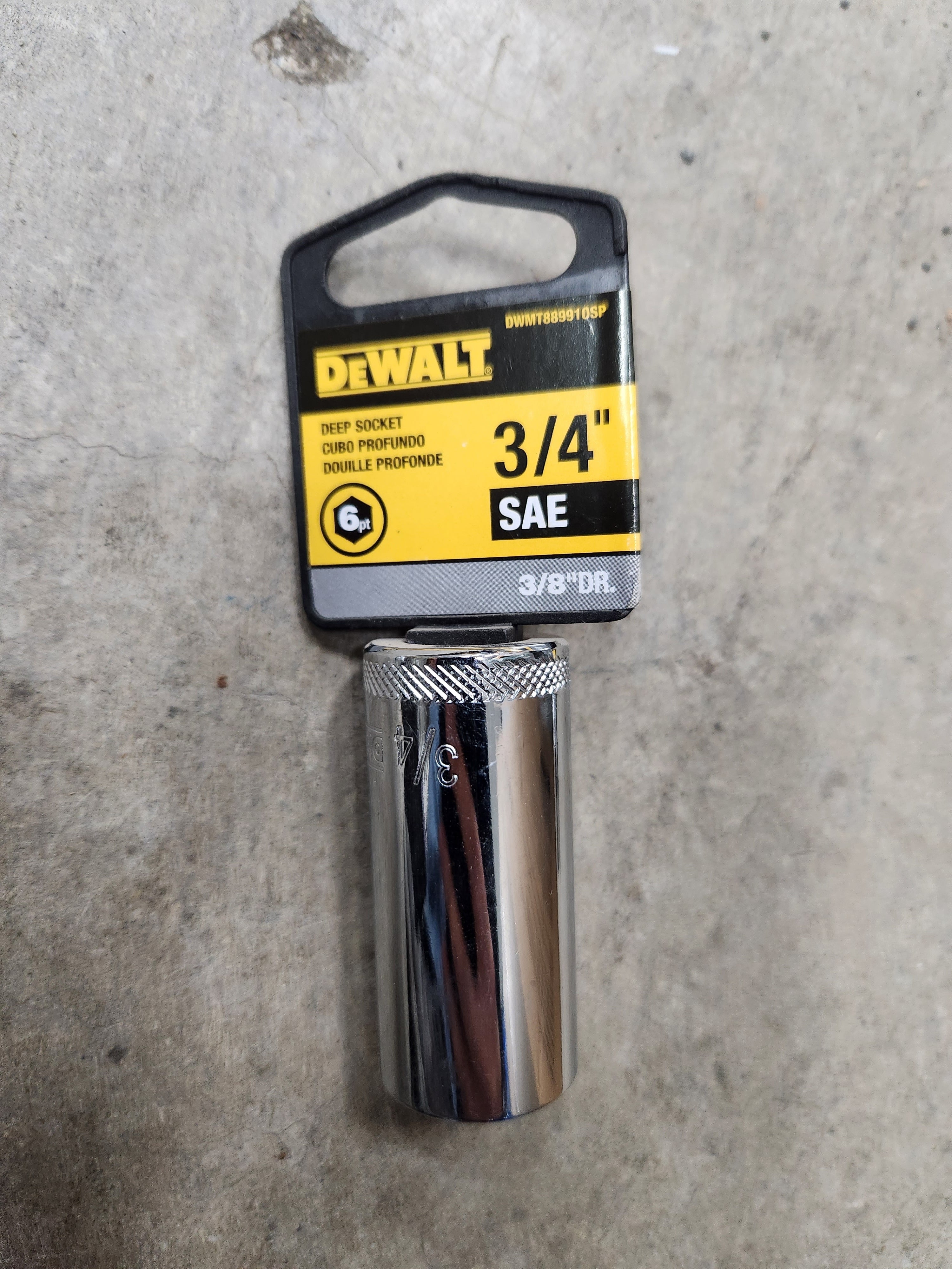 Dewalt Deep Sockets 6pt (Variety of sizes) (SAE-Standard)