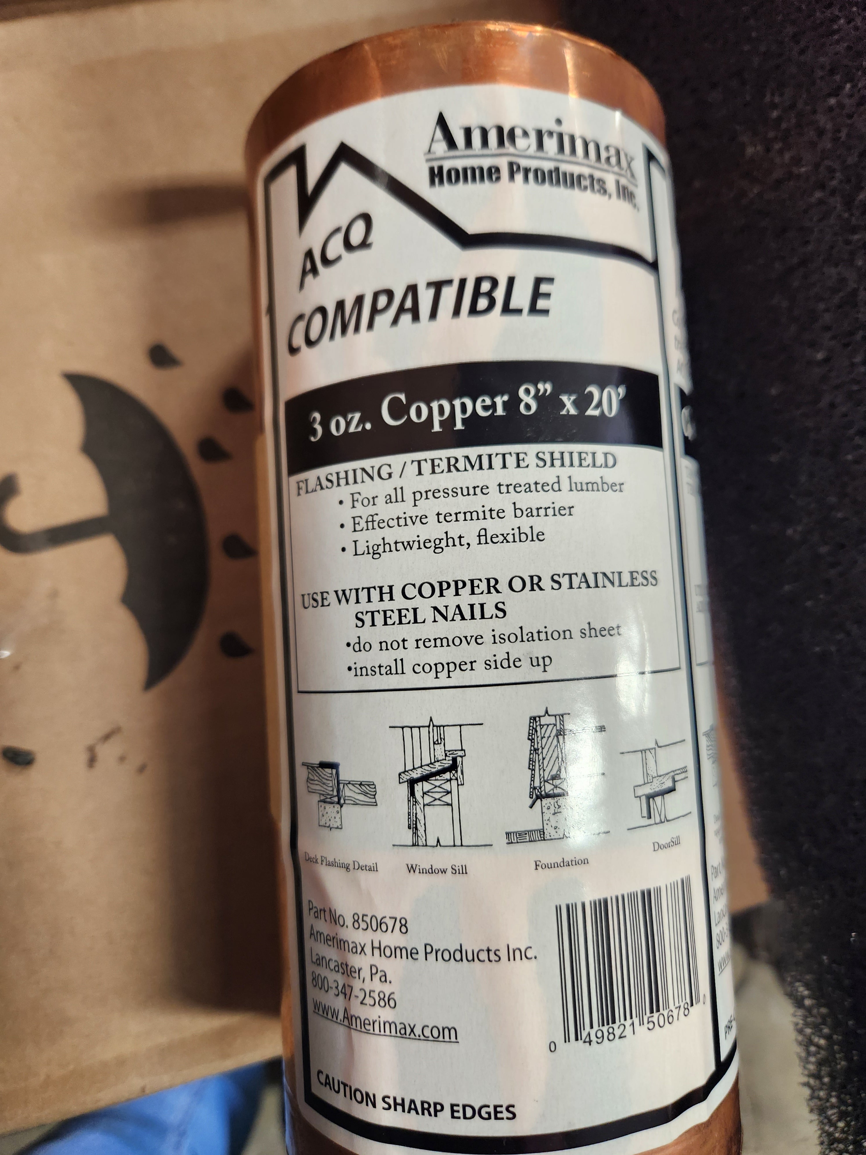 Amerimax ACQ Compatible 3oz Copper (Flashing)