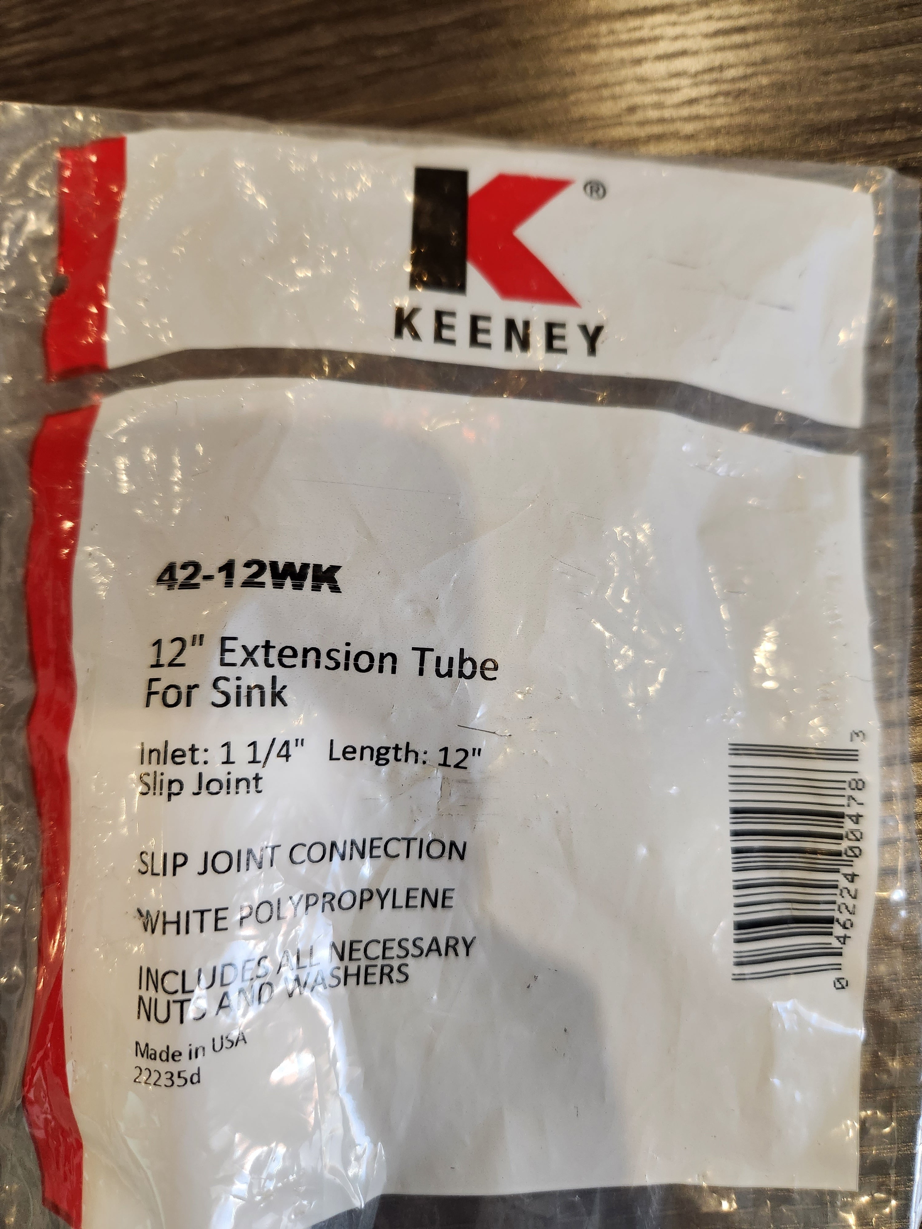 Keeney 42-12wk -- 12" Extension Tube for Sink
