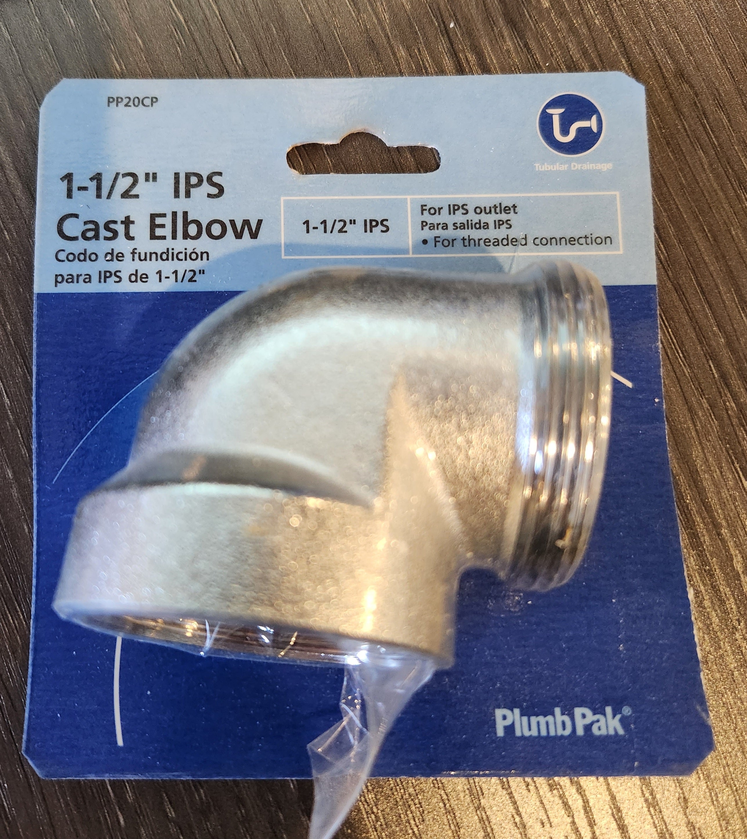 Plumb Pak PP20CP Pipe Elbow, 1/2 in, IPS, Brass, Polished Chrome