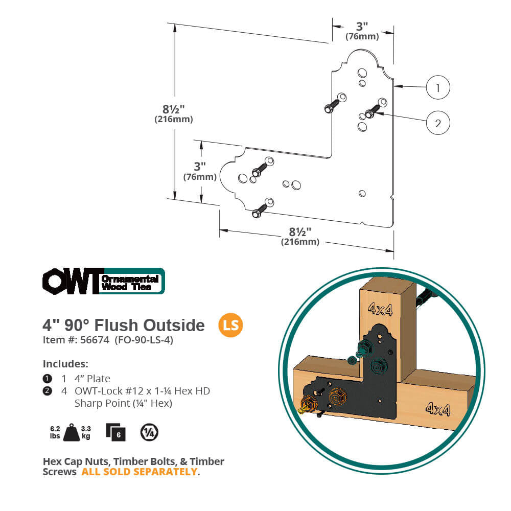 4″ Flush Outside 90° – LS