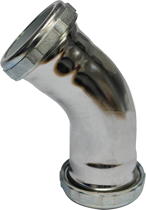 Plumb Pak PP132 Drain Pipe Elbow with Nuts and Washers, 45 Deg, 1-1/2 In, 1-1/2"